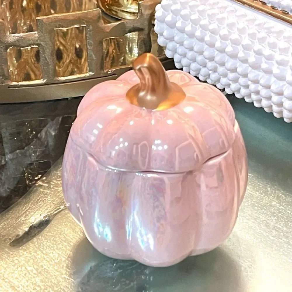 Set Of 2 Pink Pumpkins Candle 20 oz and 9.8 Oz